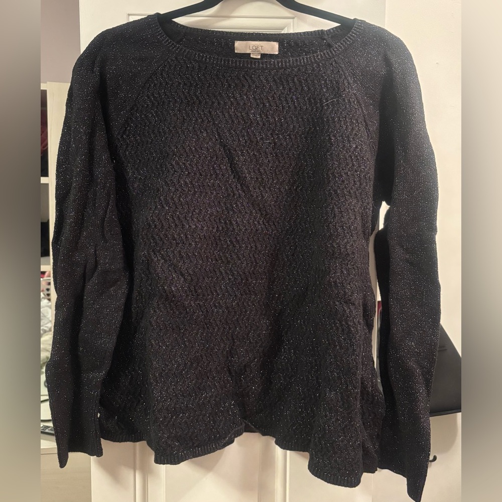 Ann Taylor LOFT size XL black sparkly sweater.